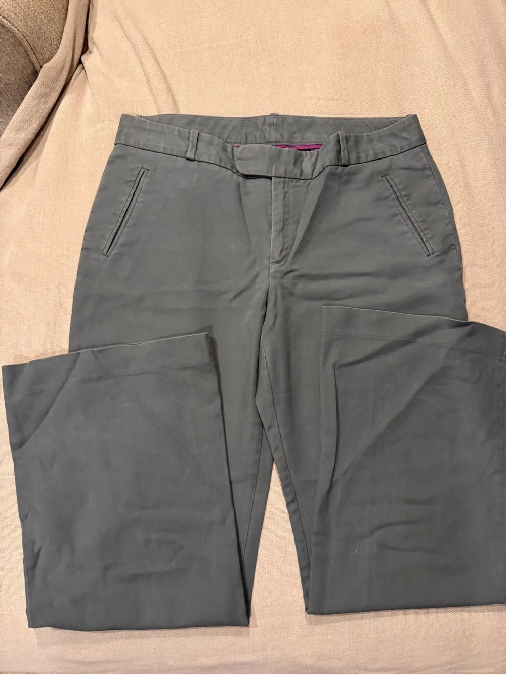 Banana Republic Martin Fit Gray Stretch Trouser Pants Size 12 Short Ankle